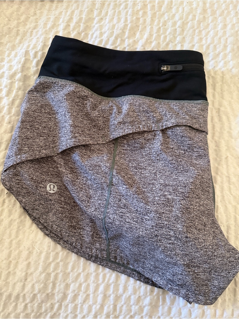 lululemon athletica Gray Heather and Black Athletic Skort